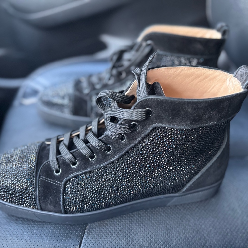 Christian Louboutin Black Studded Sneakers